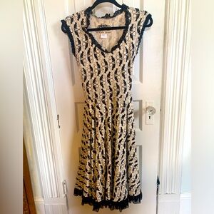 Effie’s Heart Black cat pattern midi dress, with pockets!